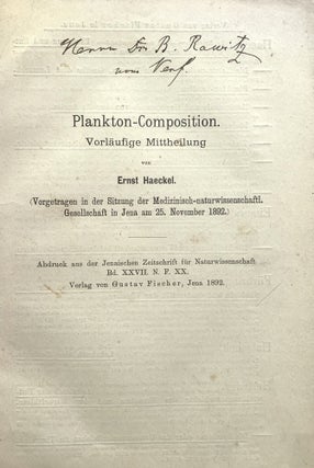 (1) System der Siphonophoren auf Phylogenetischer Grundlage entworfen; (2) Plankton-Composition; (3) Die cambrische Stammgruppe der Echinodermen.