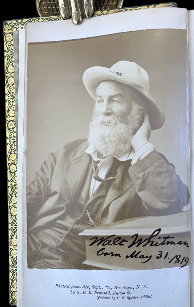 Item #10779 Leaves of grass; Two rivulets & photograph signed. Walt WHITMAN.