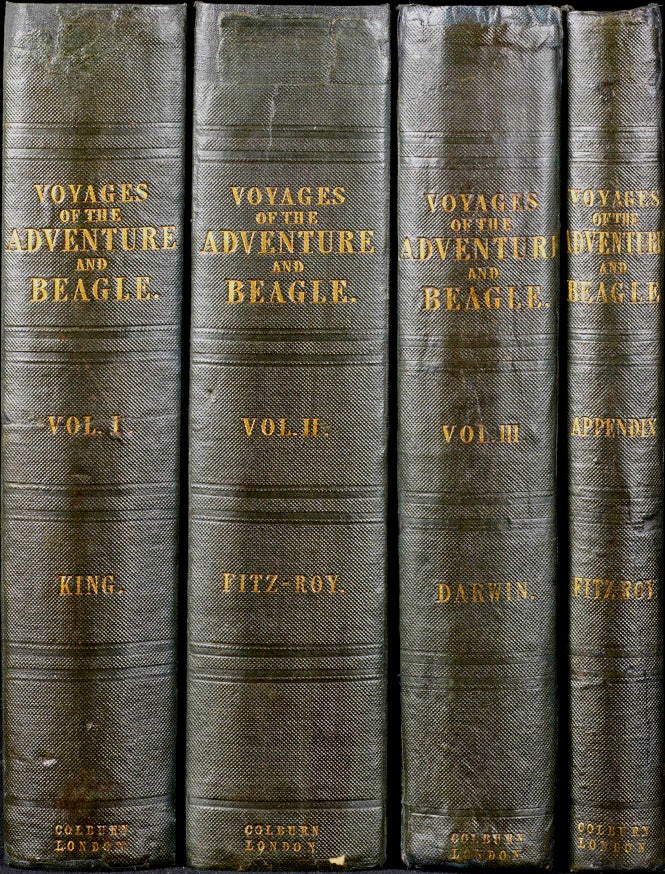 Item #15212 Narrative of the Surveying Voyages of His Majesty's Ships Adventure and Beagle, between the years 1826 and 1836, describing their examination of the southern shores of South America and the Beagle's Circumnavigation of the Globe. Charles DARWIN, Phillip Parker, KING, Robert FITZROY.