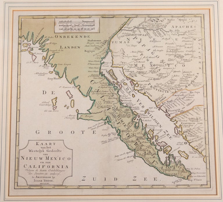 Item #17201 Kaart van het Westelyk Gedeelte van Nieuw Mexico en van California Volgens de Laatste Ontdekkingen der Jesuiten en Anderen. Isaac TIRION.