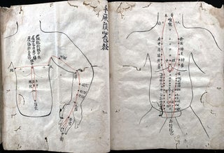 [In Kanji]. Jushi kei zu. Disegno dei 14 meridiani.