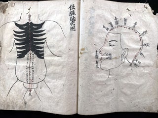 [In Kanji]. Jushi kei zu. Disegno dei 14 meridiani.