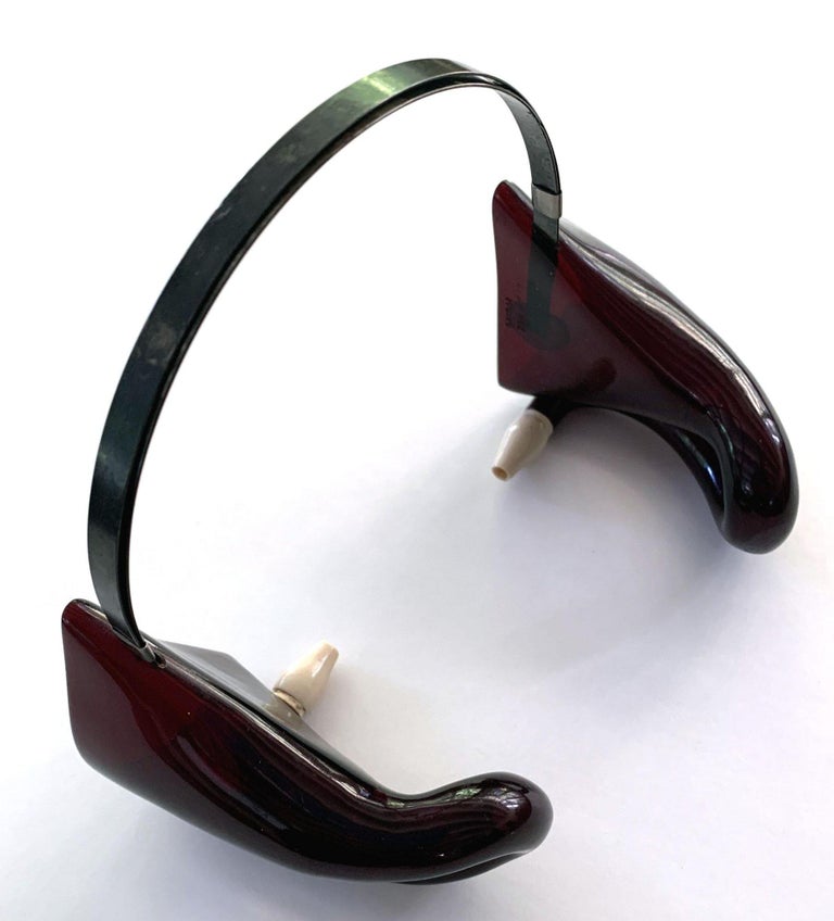 Item #18259 Hearing aid. Aurolese Phone or Double Cornet with Bone Ear Pieces in Tortoiseshell. Instrument.