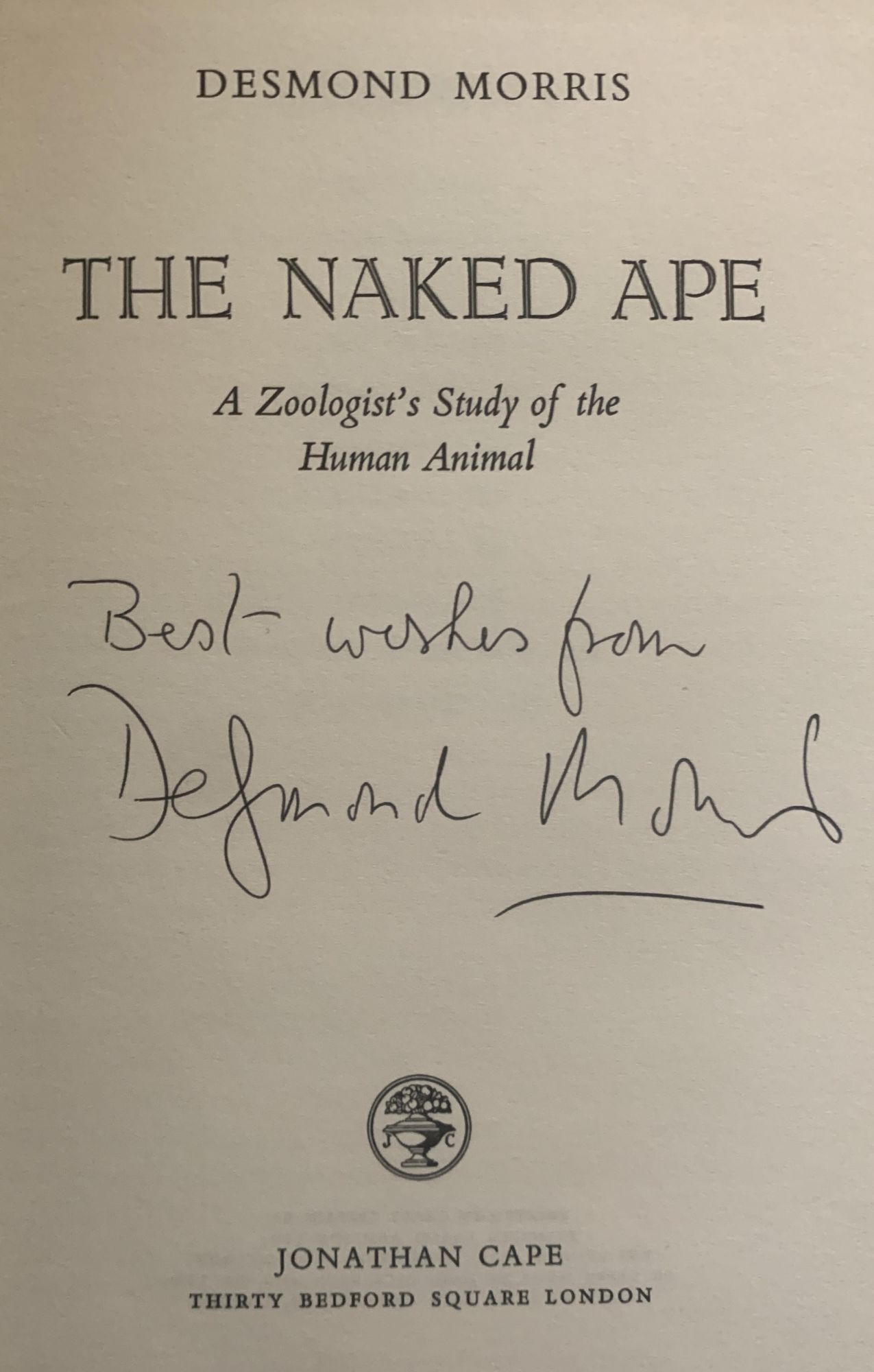 mon ritual 2005 マングース The naked ape | Desmond MORRIS | SIGNED FIRST EDITION