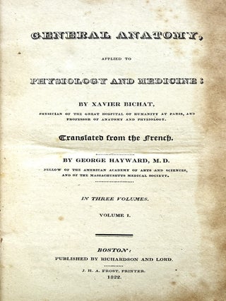 General Anatomy, applied to physiology and medicine.